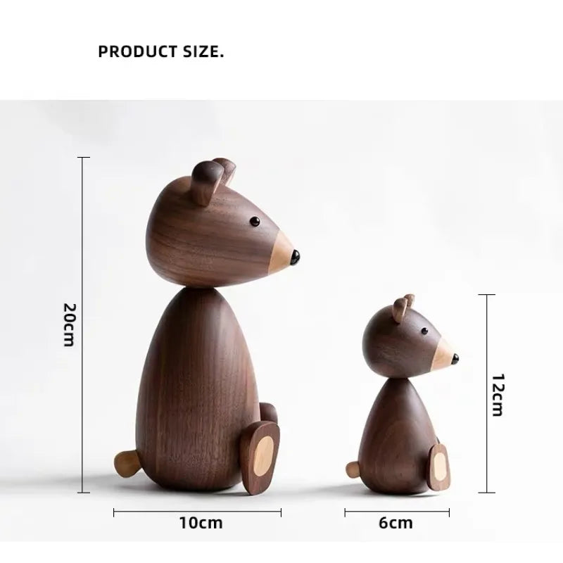 Nordic Wooden Bear Sculptures