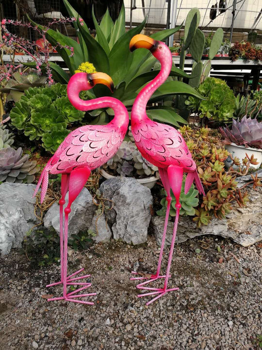 Metal Pink Flamingo Statue 58 / 66 cm (sold individually)