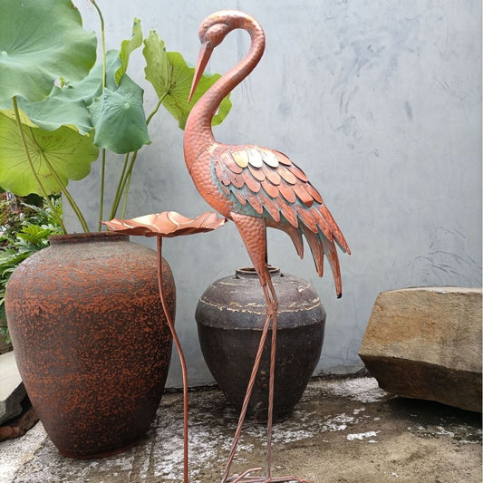 Metal Crane Bird Statue 106 cm