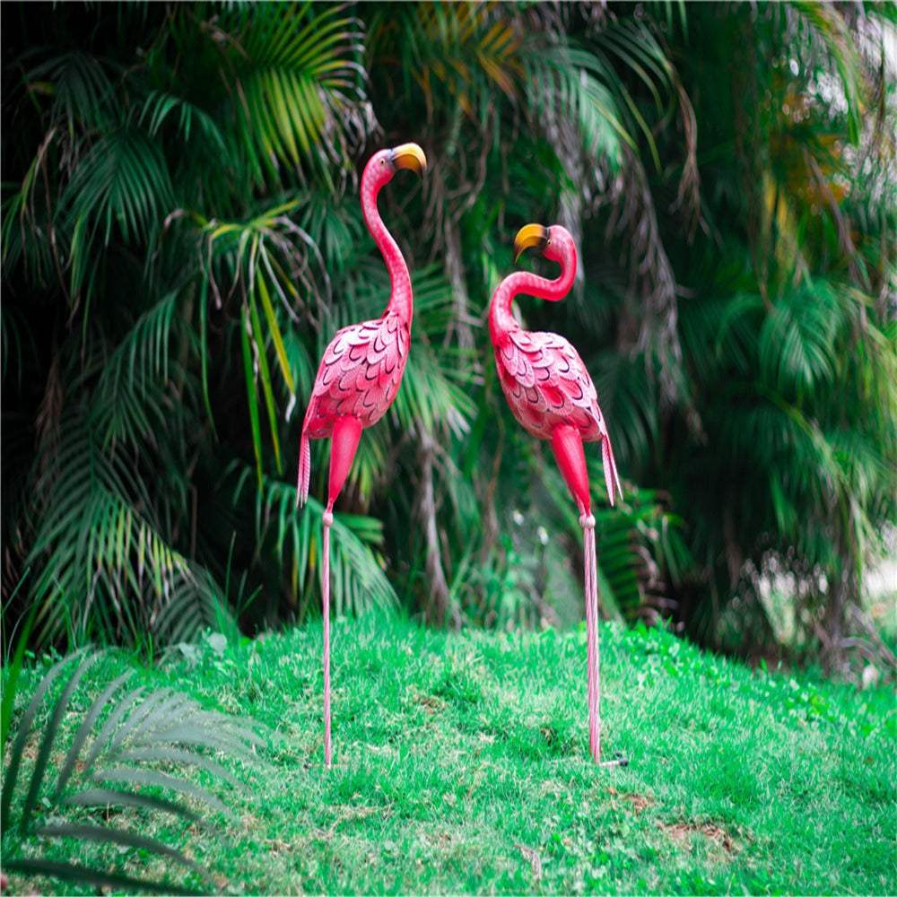 Metal Pink Flamingo Statue 58 / 66 cm (sold individually)