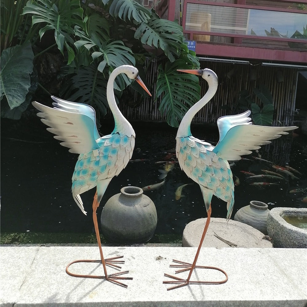 "White" Pink Flamingo Statue 70 cm