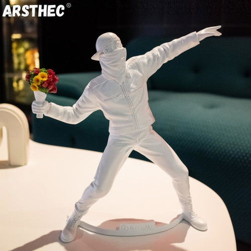 Masked Flower Thrower Sculpture - Arsthec®