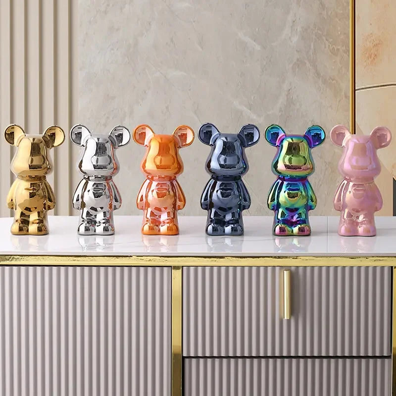 Metallic Bear Penny Bank