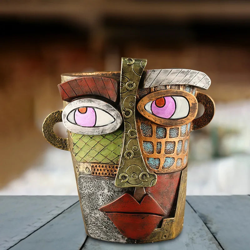 Abstract Face Pot