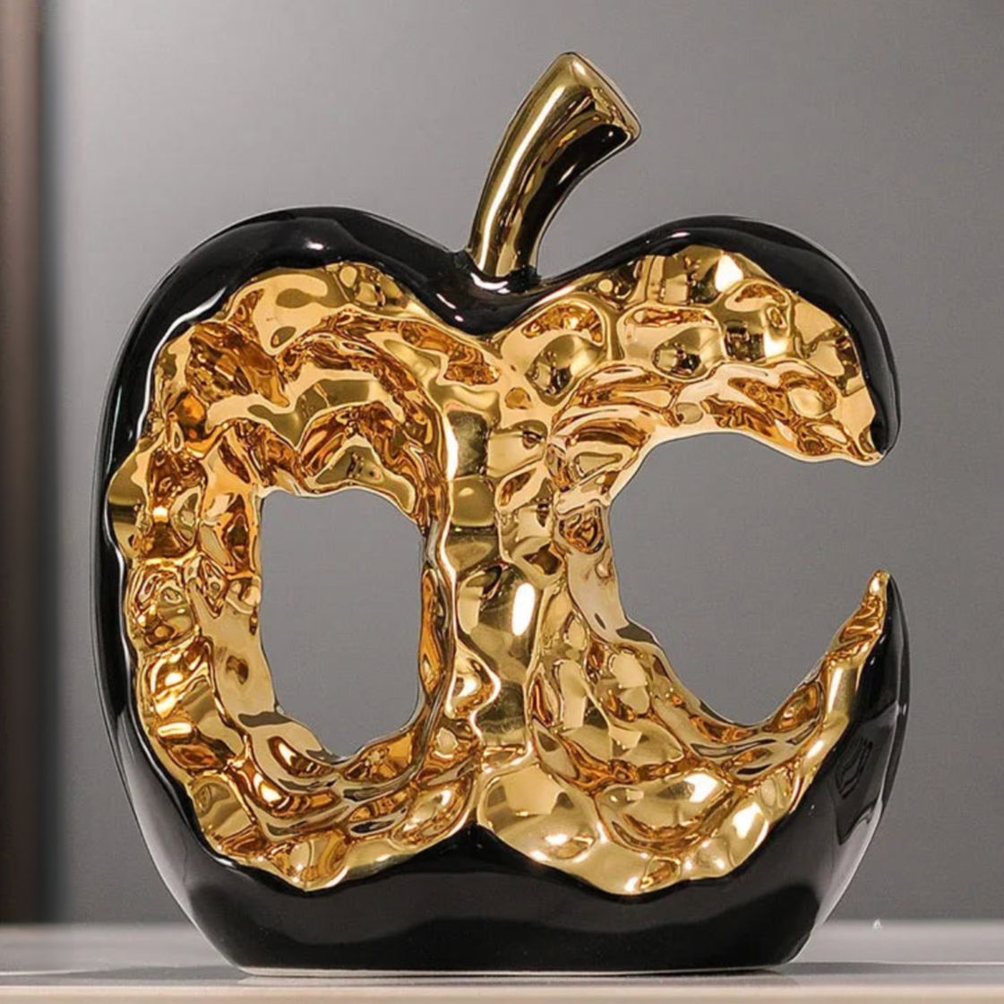Golden Glow Apple Sculpture