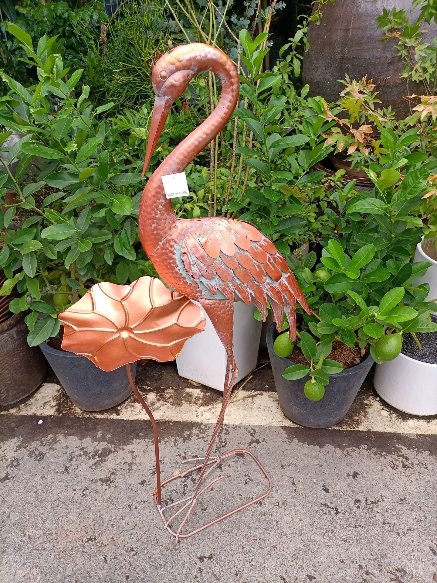 Metal Crane Bird Statue 106 cm