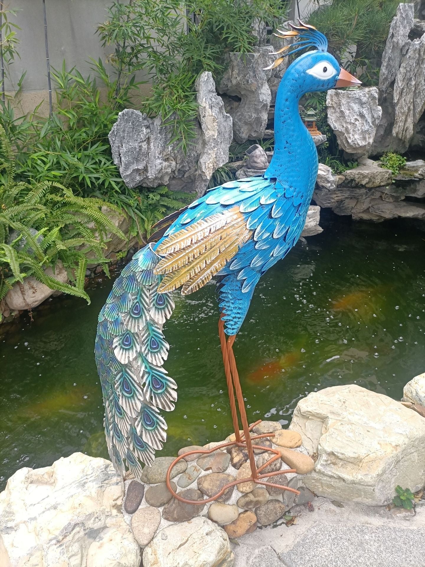 Metal Peacock Statue 101 cm