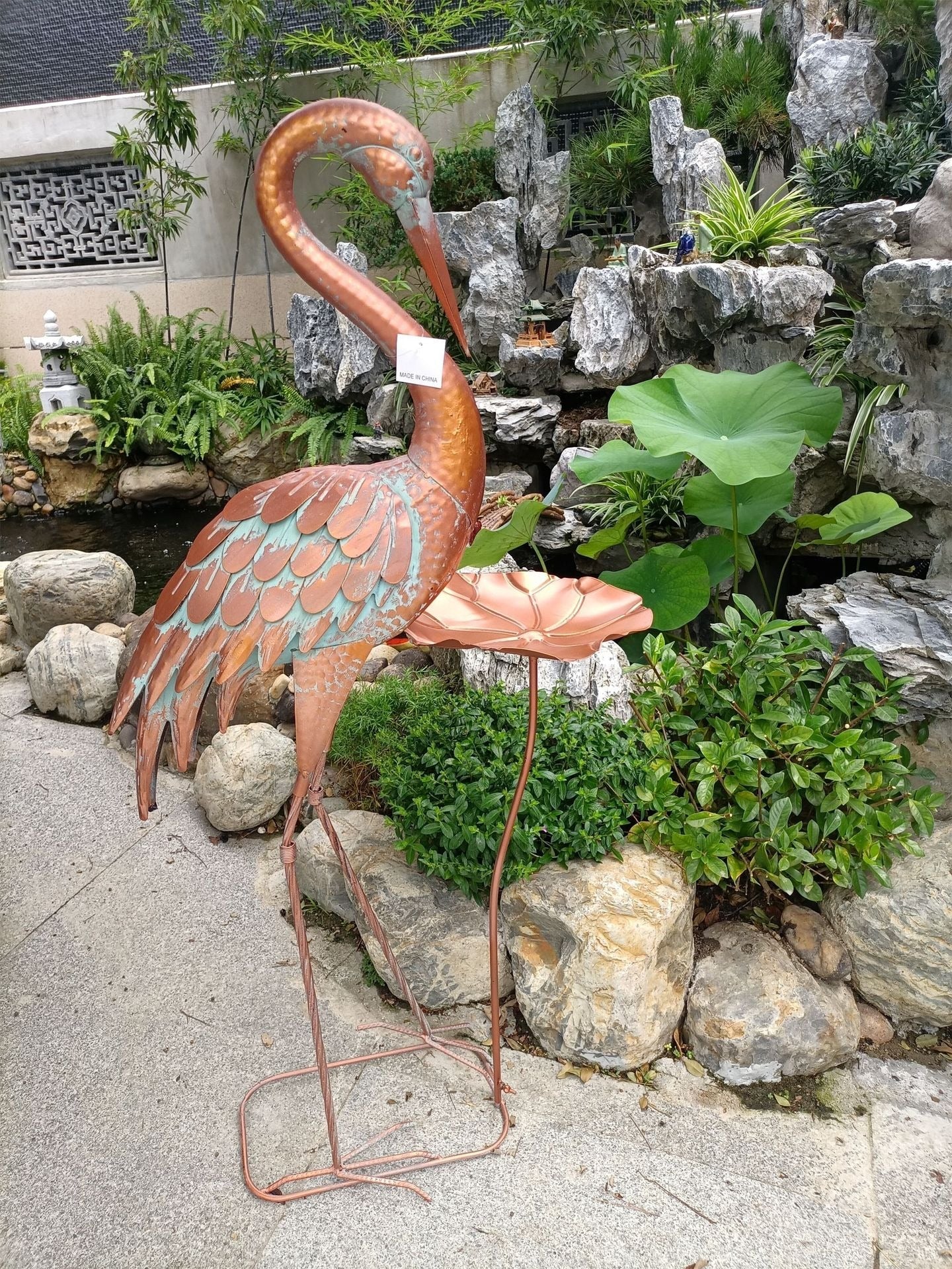 Metal Crane Bird Statue 106 cm