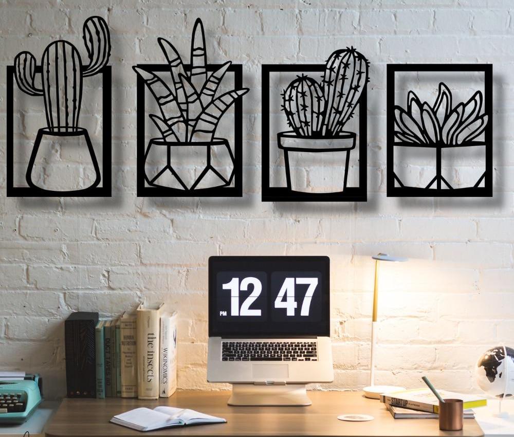 Wooden Flora Wall Decor (4pcs)