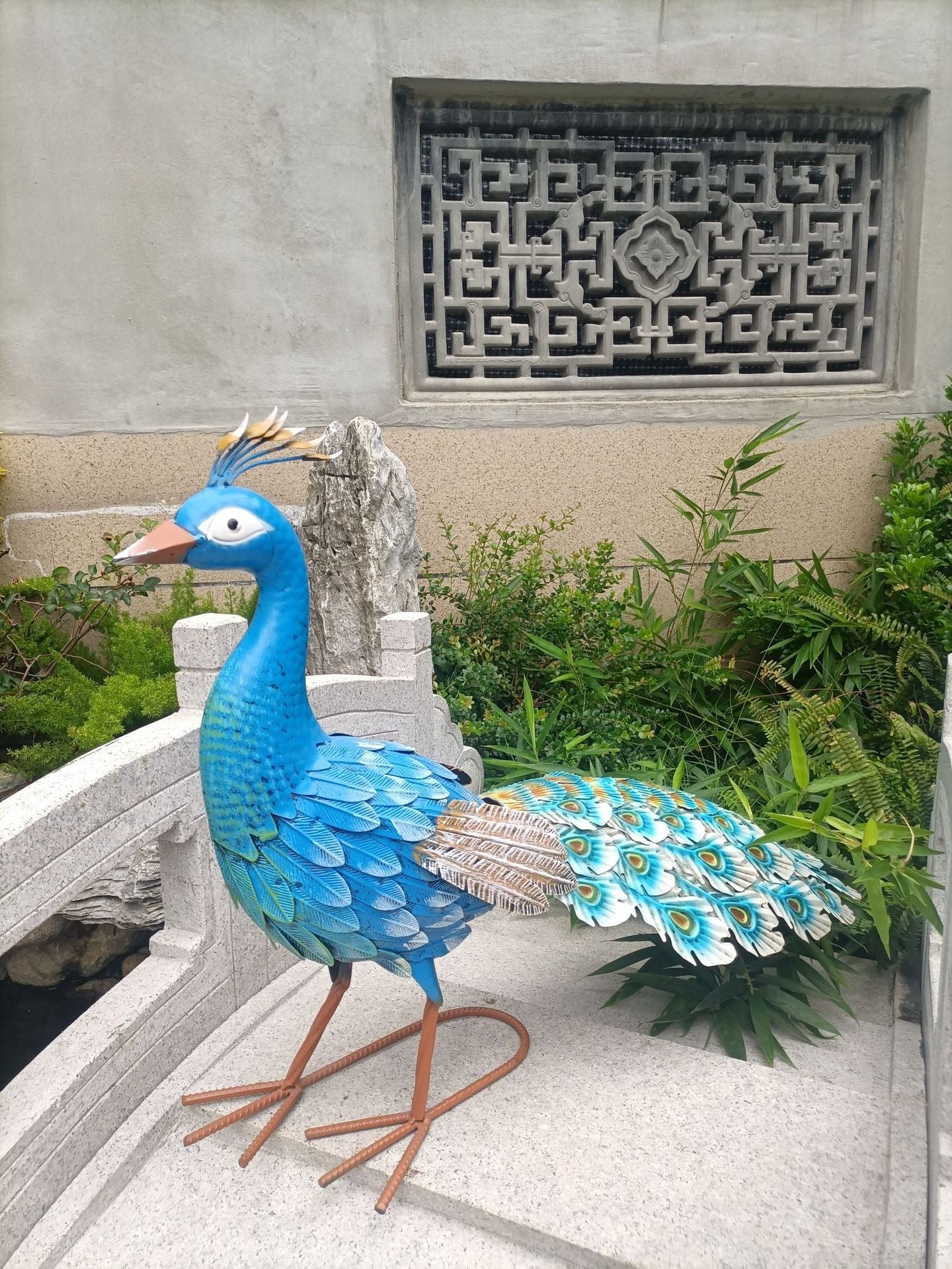 Metal Peacock Statue 62 cm