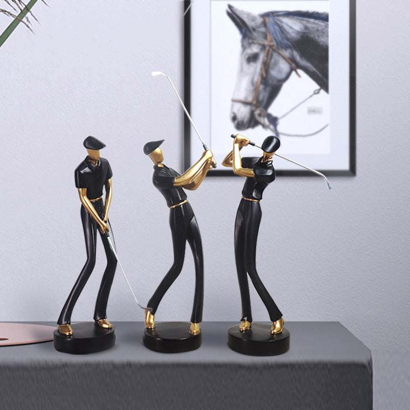 Abstract Golfer figurines