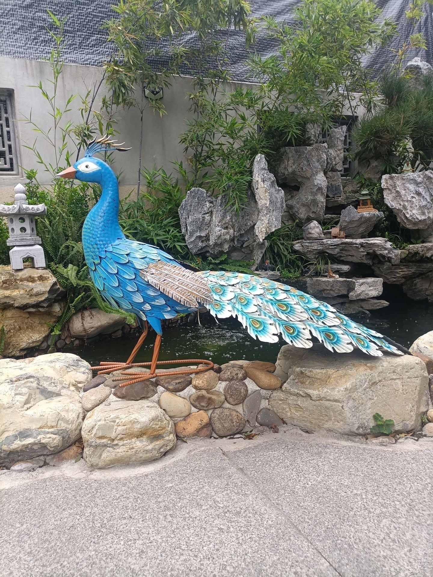 Metal Peacock Statue 62 cm