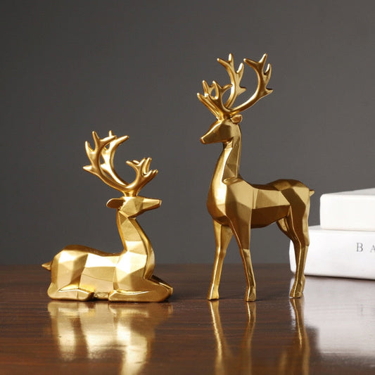 Geometric Reindeer Sculptures