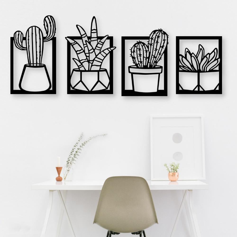 Wooden Flora Wall Decor (4pcs)