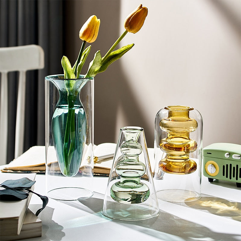 Nordic Dual Color Transparent Vase