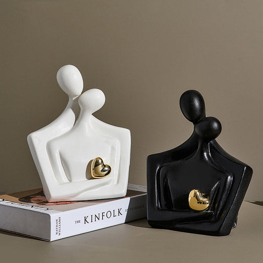 Ceramic Heart Lover Figurine