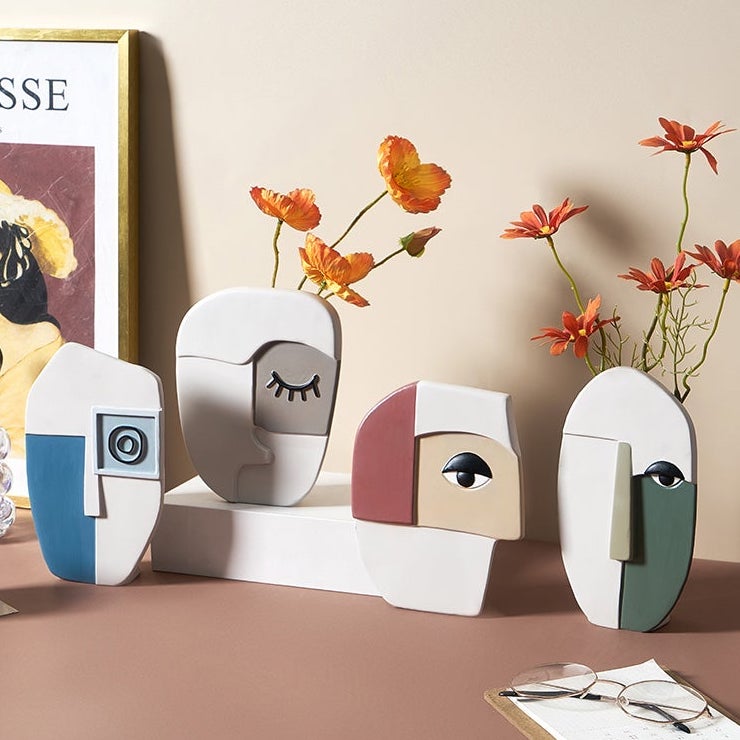 Abstract Art Face Vase