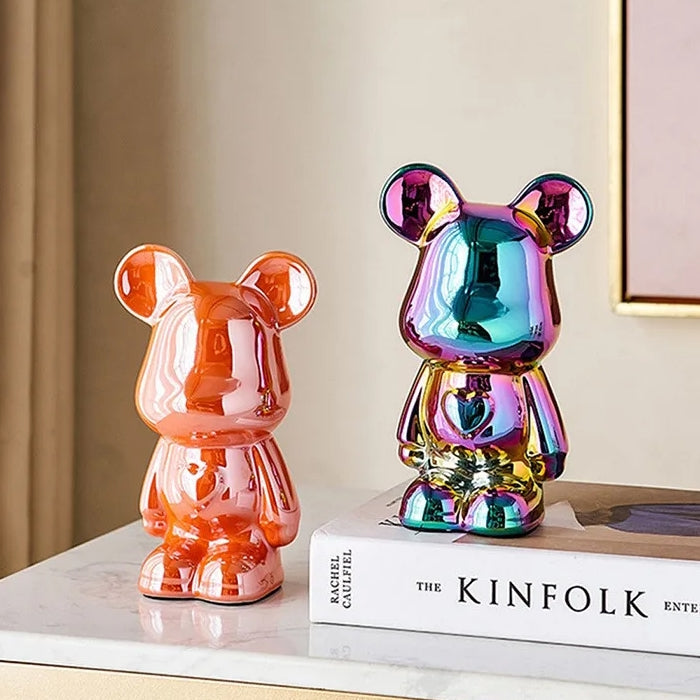 Metallic Bear Penny Bank
