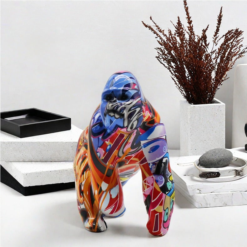 Gorilla Statue, Resin, Eighties, 17 cm