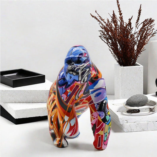 Gorilla Statue, Resin, Eighties, 17 cm