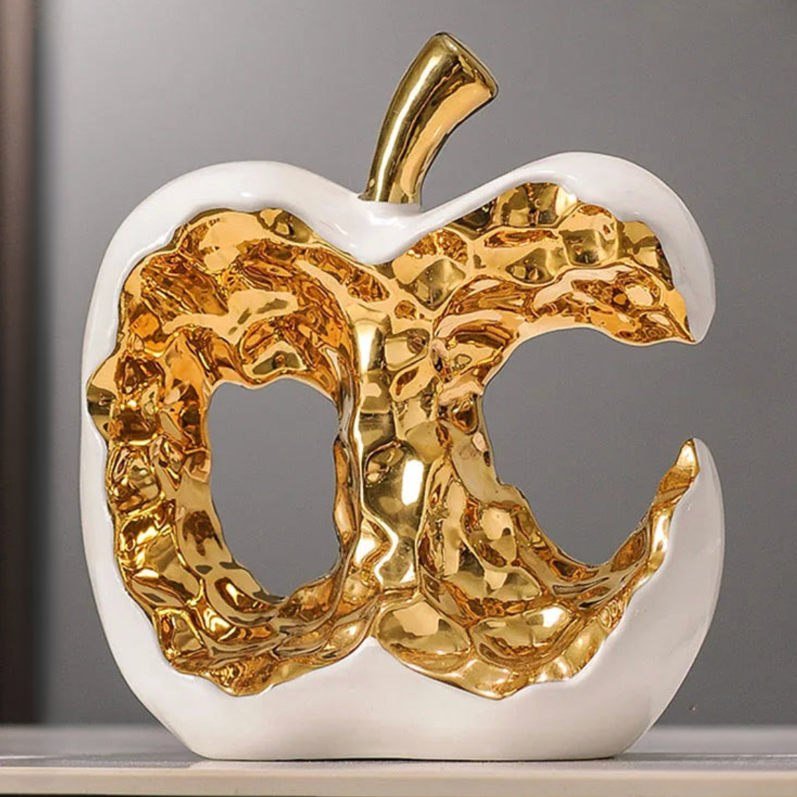 Golden Glow Apple Sculpture