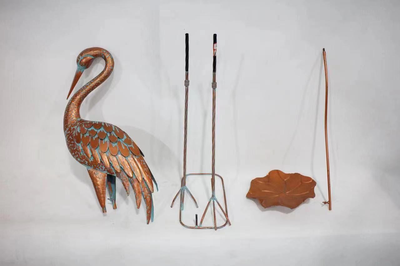 Metal Crane Bird Statue 106 cm