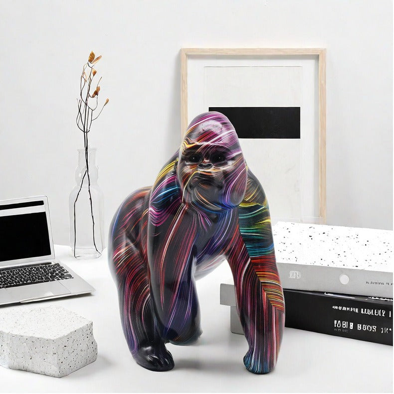 Gorilla Statue, Resin, Brush, 17 cm
