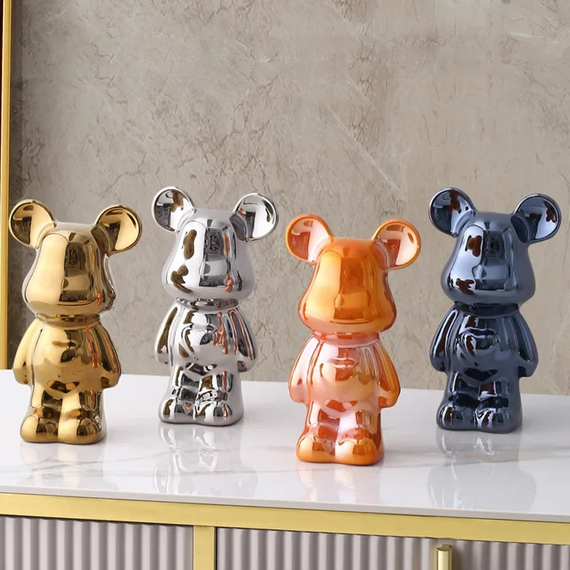Metallic Bear Penny Bank