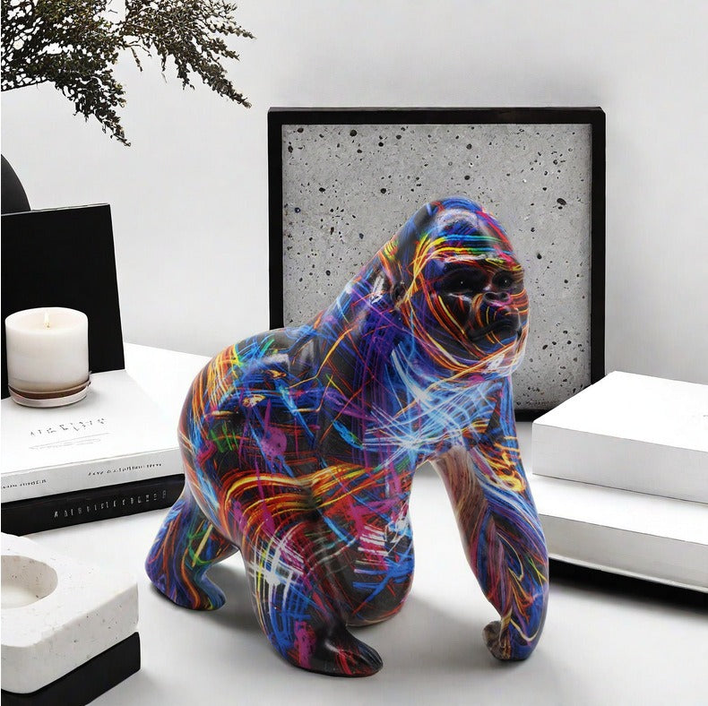 Gorilla Statue, Resin, Laser, 17 cm