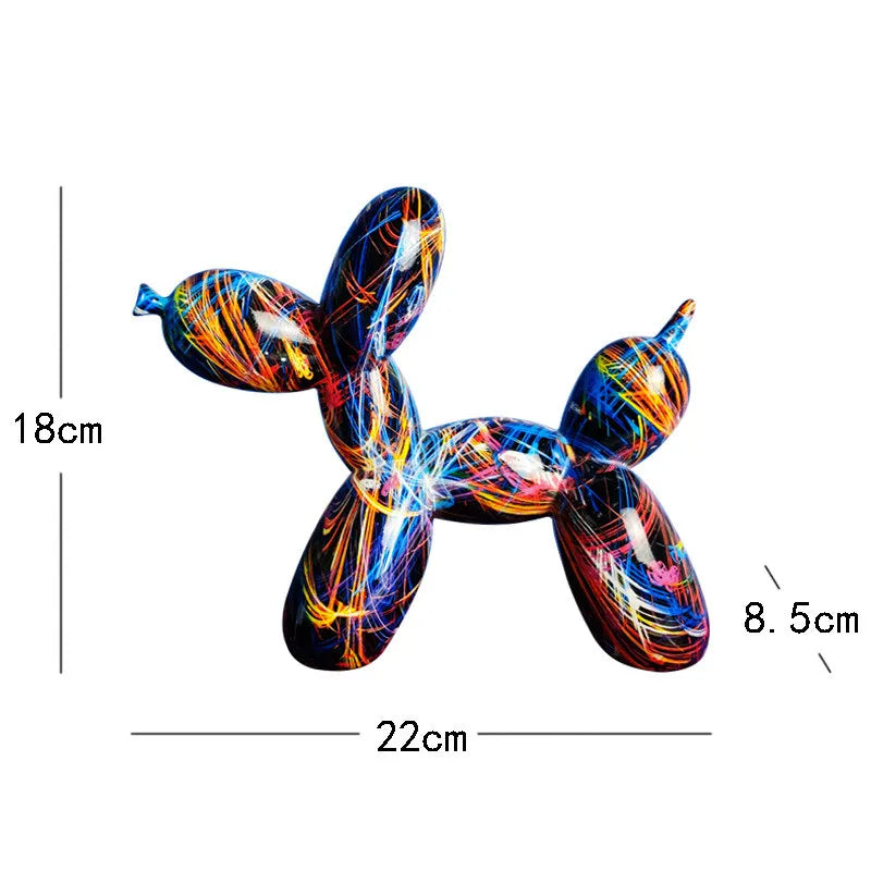 Graffiti Painted Balloon Dog Sculpture