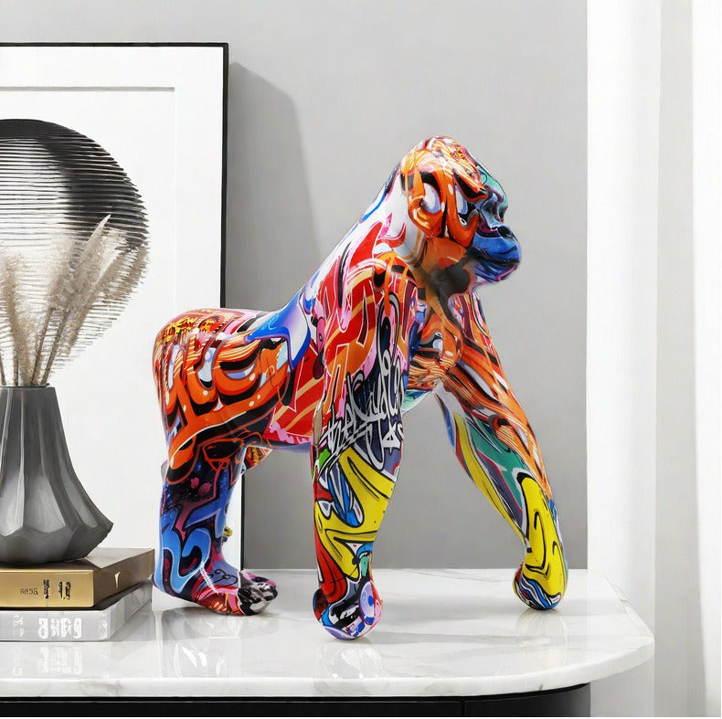 Gorilla Statue, Resin, Eighties, 26 cm