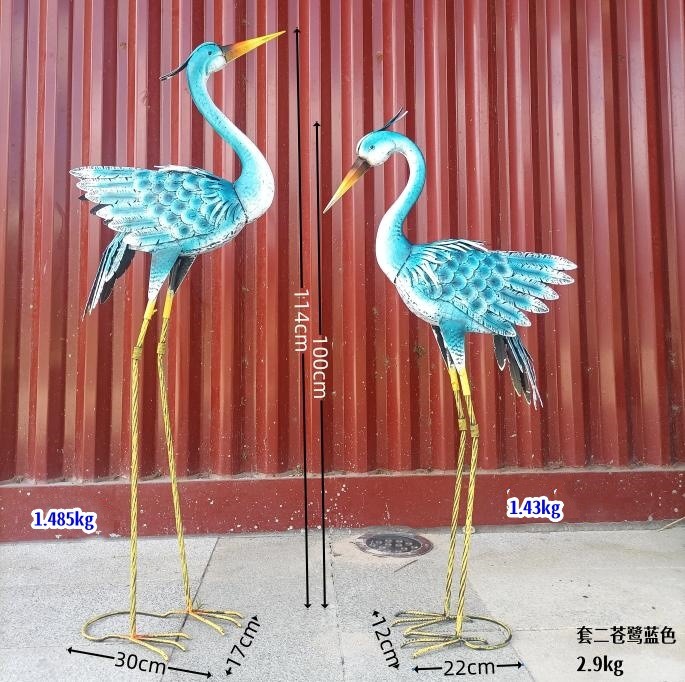 Metal Crane Bird Statue 110 / 114 cm (sold individually)