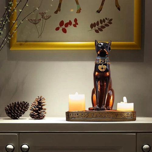 Egyptian Cat Candle Holder