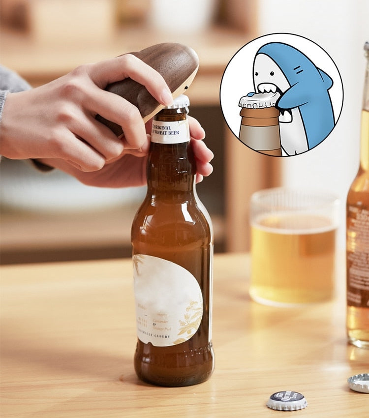 Wooden Shark Bottle Opener