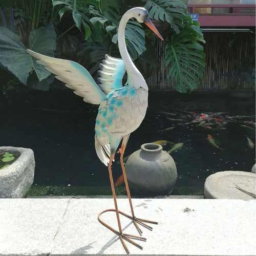 "White" Pink Flamingo Statue 70 cm