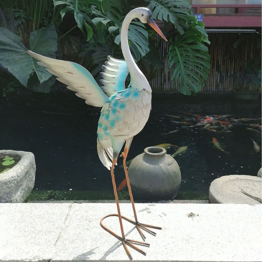 "White" Pink Flamingo Statue 70 cm