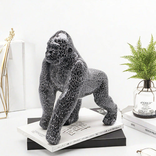 Gorilla Statue, Resin, Monochrome, 26 cm
