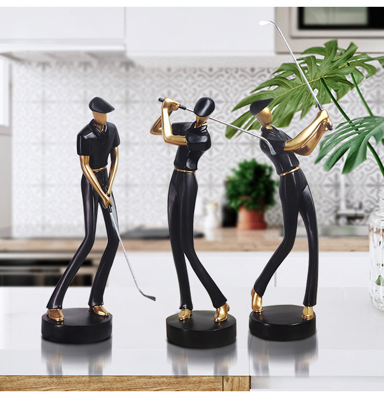 Abstract Golfer figurines