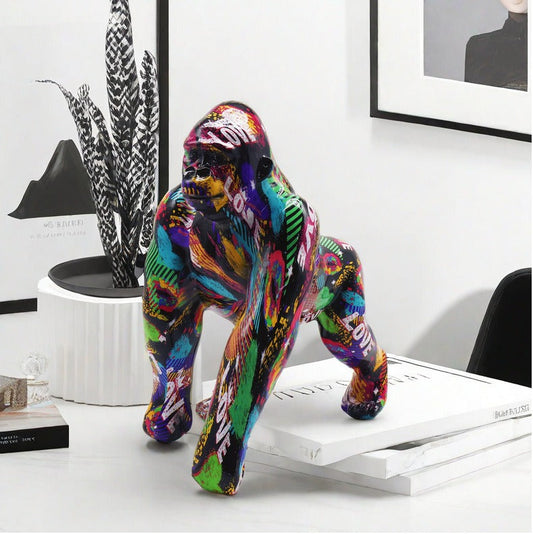 Gorilla Statue, Resin, Graffiti, 26 cm
