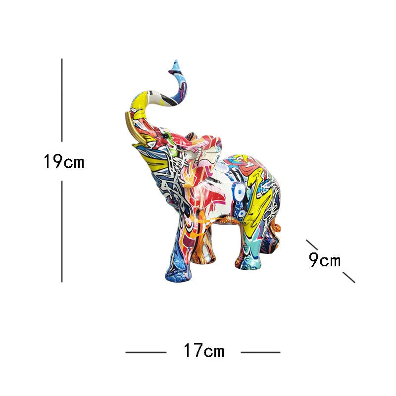 Elephant Nordic Painted Statue1