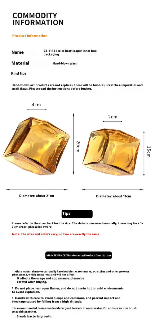 Amber Bloom Cube Vase