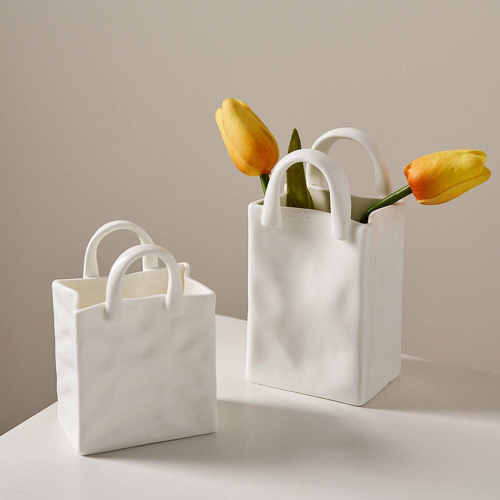 Ceramic Bag Shaped Vase