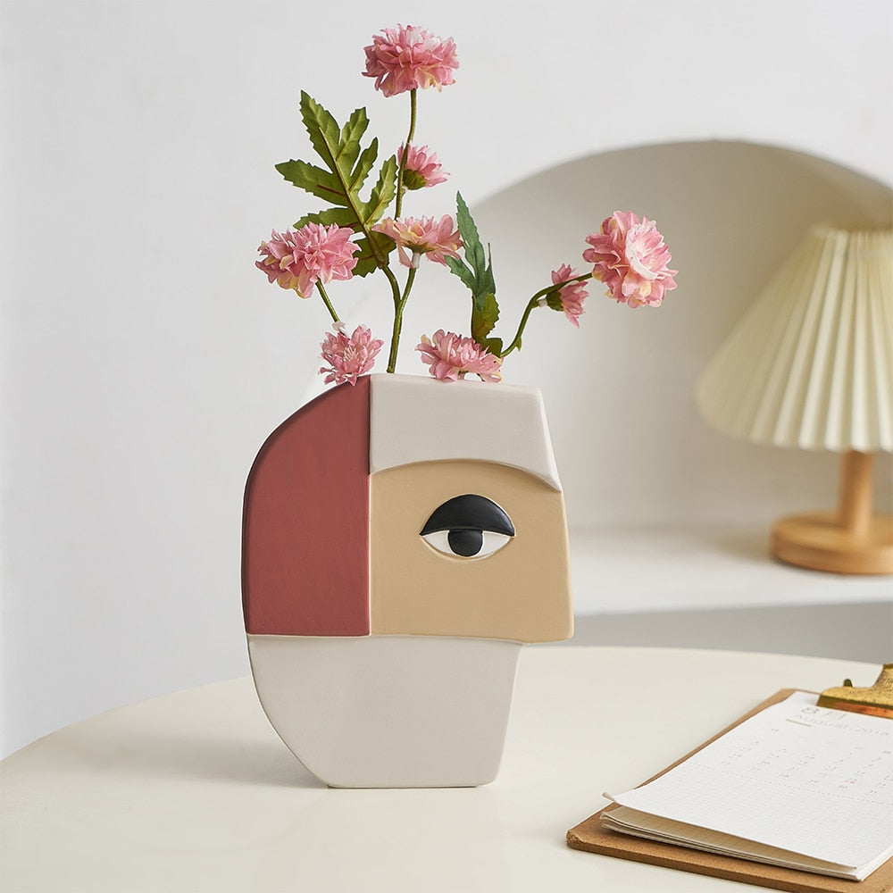 Abstract Art Face Vase