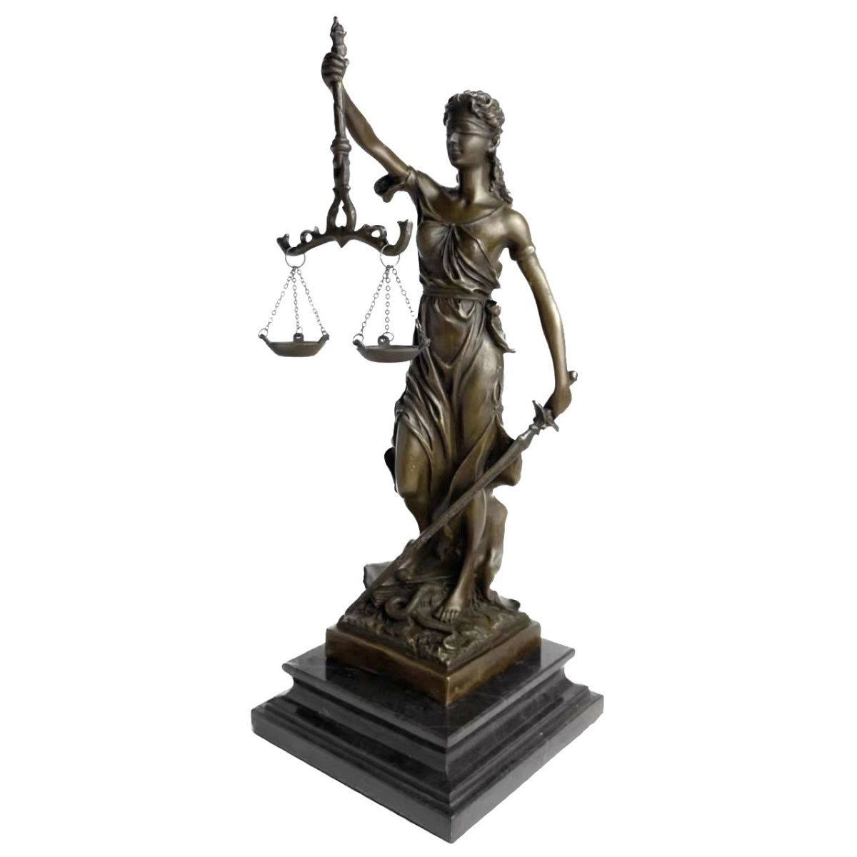 Statue of Justice - Themis - in Bronze 34 cm