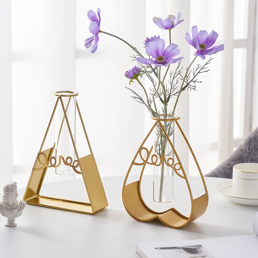 Golden Hydroponic Plant Vase
