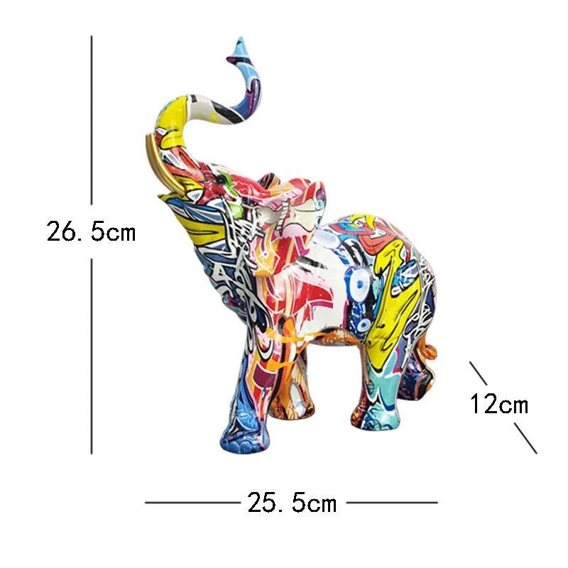 Elephant Nordic Painted Statue1
