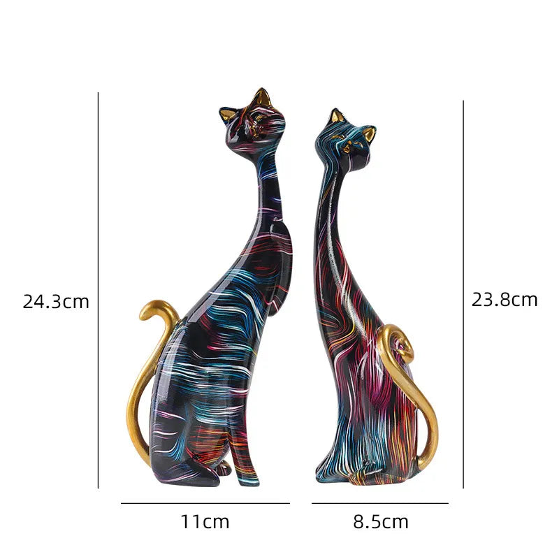 Nordic Cat Sculptures - Set of 2