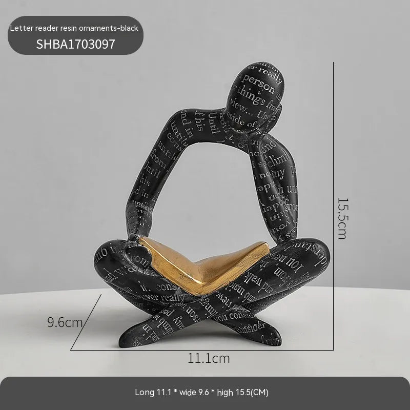 Amused Nordic Reading Sculpture
