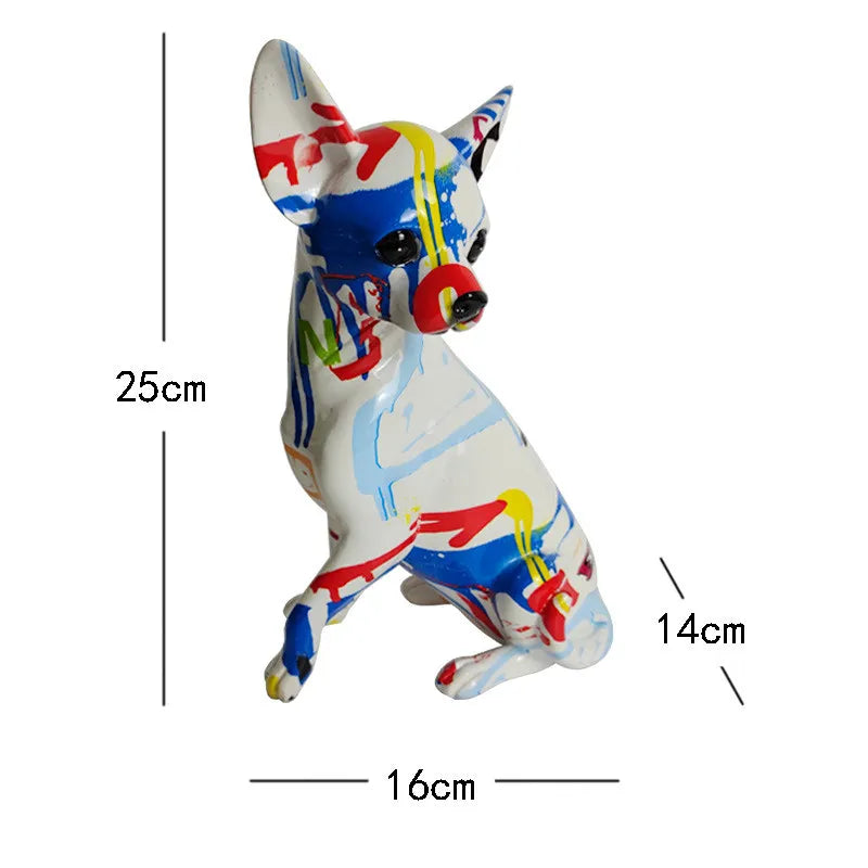 Chihuahua Graffiti Painted Statue