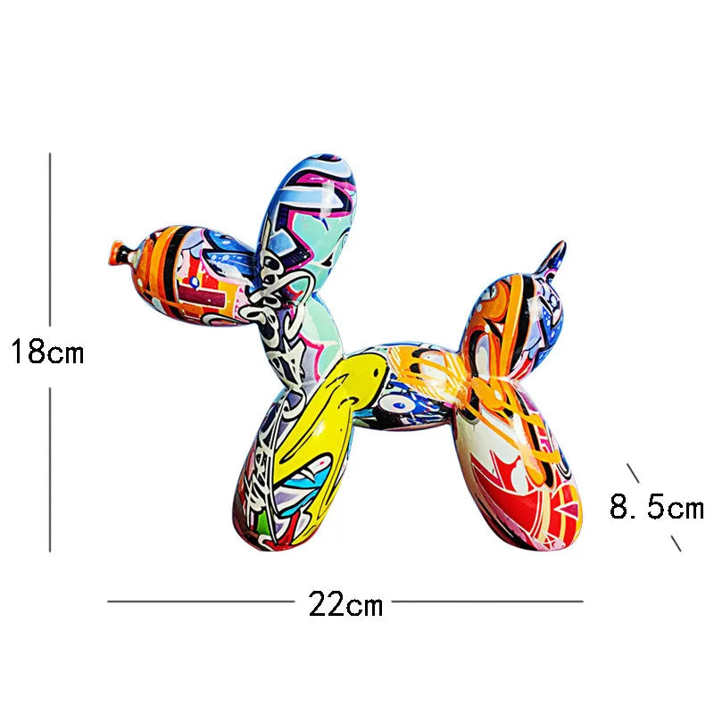 Graffiti Painted Balloon Dog Sculpture